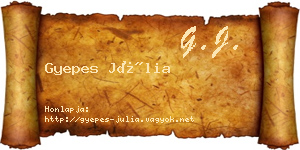 Gyepes Júlia névjegykártya